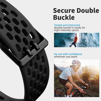 For Fitbit Charge 6 / 5 xDfind Hole Style Breathable Silicone Watch Band(Black) by xDfind