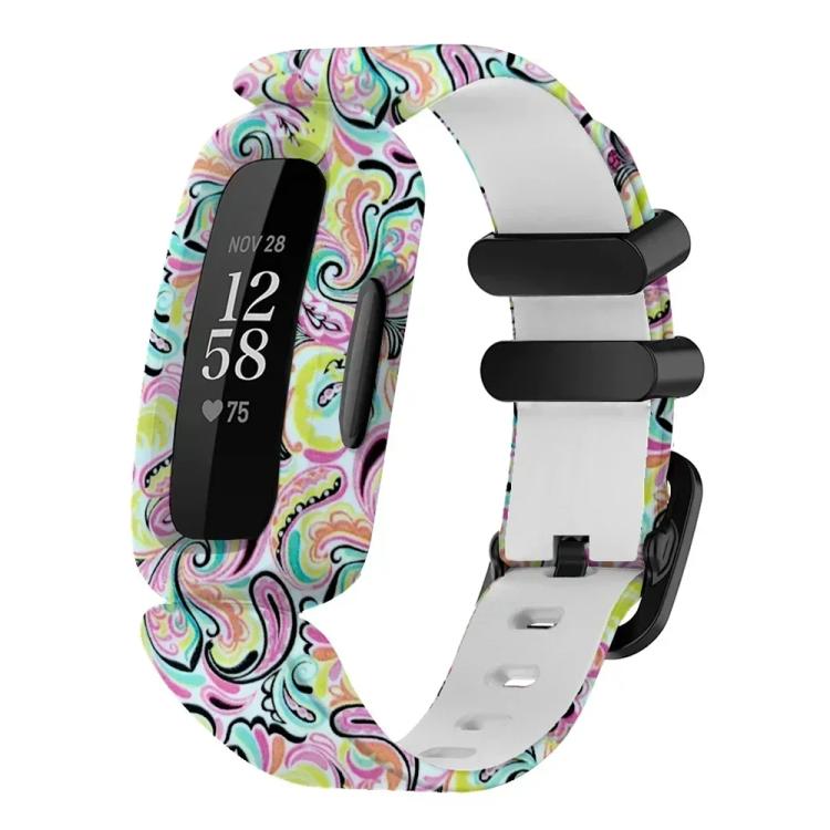 For Fitbit Ace 3 / Inspire2 xDfind Black Buckle Painting Integrated Silicone Watch Band(Facial Makeup) by xDfind