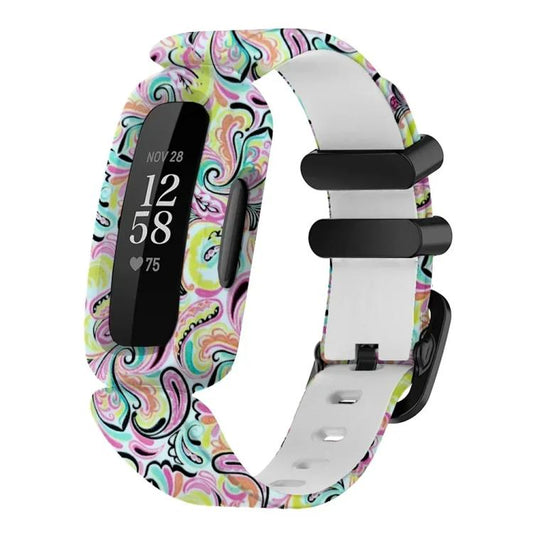 For Fitbit Ace 3 / Inspire2 xDfind Black Buckle Painting Integrated Silicone Watch Band(Facial Makeup) by xDfind
