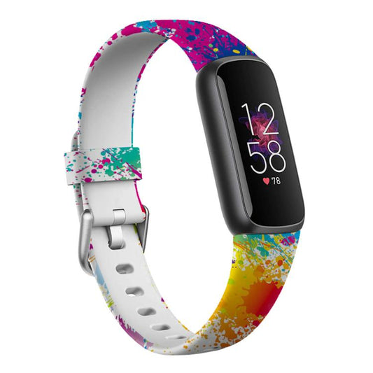 xDfind Silver Buckle Painting Silicone Watch Band For Fitbit Luxe, Size:L(Painting) by xDfind