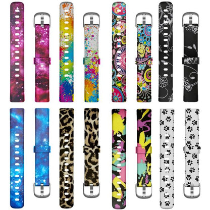 xDfind Silver Buckle Painting Silicone Watch Band For Fitbit Luxe, Size:S(Leopard Print) by xDfind