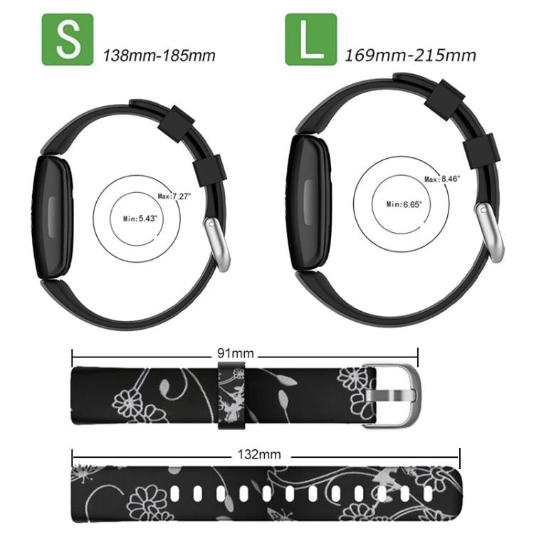 xDfind Silver Buckle Painting Silicone Watch Band For Fitbit Luxe, Size:S(Leopard Print) by xDfind