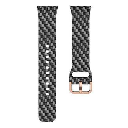 For Samsung Galaxy Fit3 xDfind Gold Buckle Printed Silicone Watch Band(Carbon Fiber Texture) by xDfind