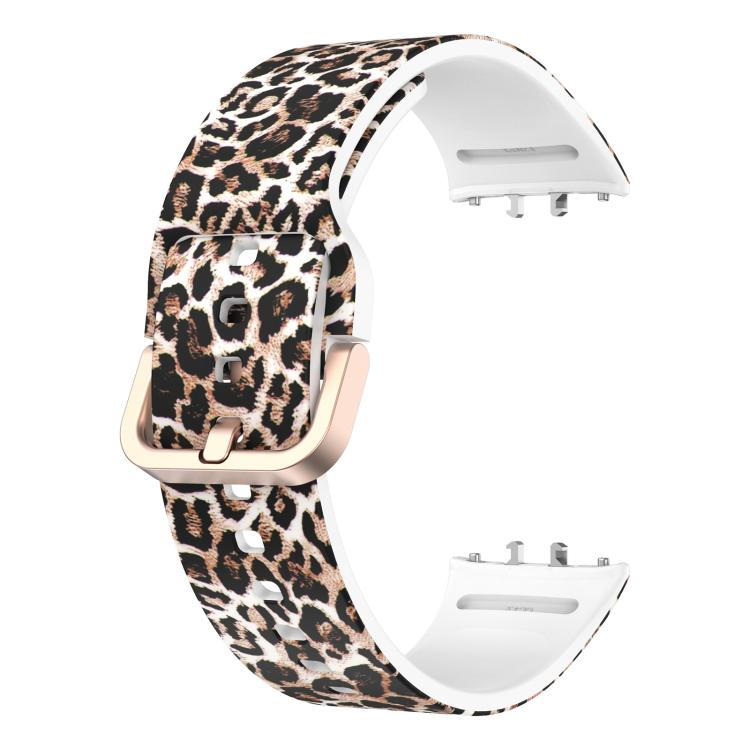 For Samsung Galaxy Fit3 xDfind Gold Buckle Printed Silicone Watch Band(Brown Leopard Print) by xDfind
