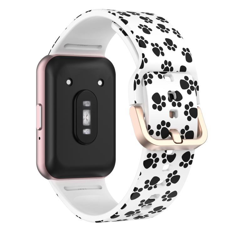 For Samsung Galaxy Fit3 xDfind Gold Buckle Printed Silicone Watch Band(Cat Paw) by xDfind