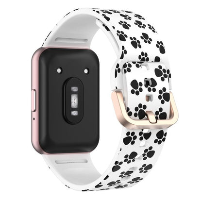 For Samsung Galaxy Fit3 xDfind Gold Buckle Printed Silicone Watch Band(Cat Paw) by xDfind
