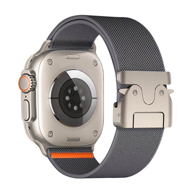 For Apple Watch 42 / 44 / 45 / 46 / 49mm xDfind Parachute Buckle Stretch Nylon Watch Band(Dark Grey) by xDfind