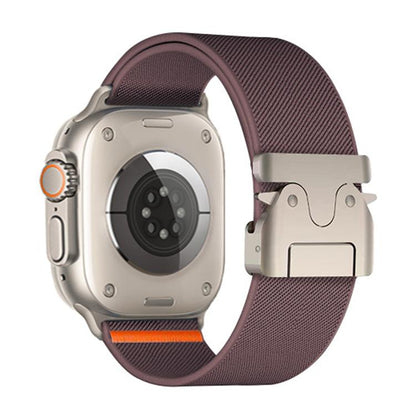 For Apple Watch 42 / 44 / 45 / 46 / 49mm xDfind Parachute Buckle Stretch Nylon Watch Band(Smoke Purple) by xDfind