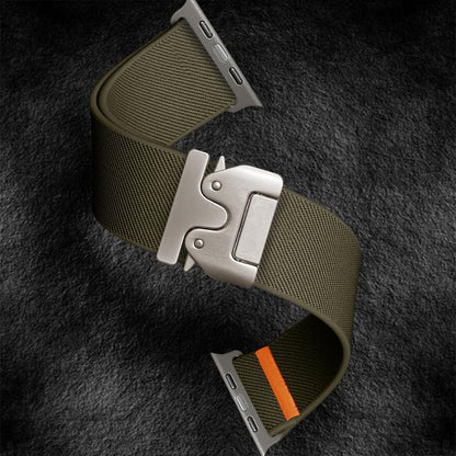 For Apple Watch 38 / 40 / 41 / S10 42mm xDfind Parachute Buckle Stretch Nylon Watch Band(Army Green) by xDfind