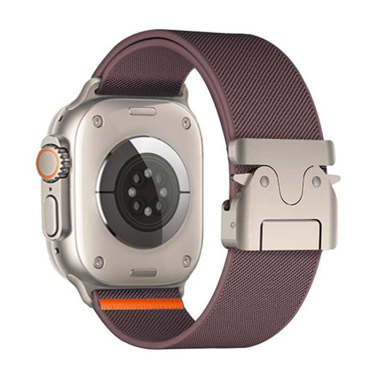 For Apple Watch 38 / 40 / 41 / S10 42mm xDfind Parachute Buckle Stretch Nylon Watch Band(Smoke Purple) by xDfind
