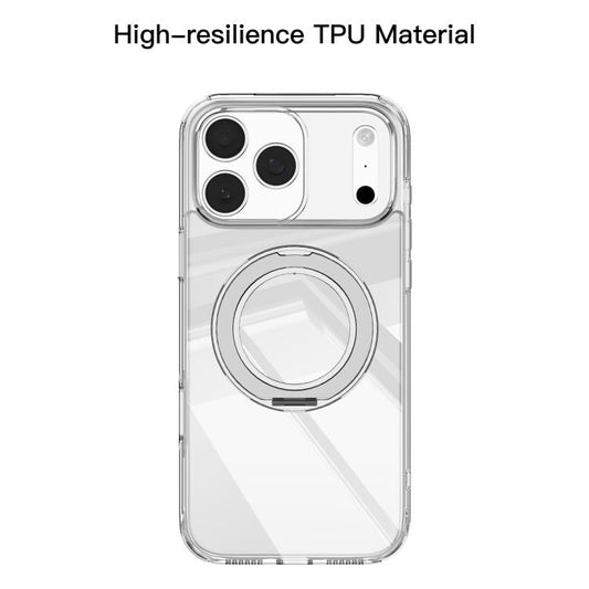 For iPhone 17 Pro Mutural Ice Amber Series MagSafe Holder TPU Phone Case(Transparent) by Mutural
