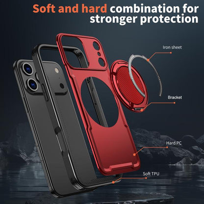 For iPhone 17 Pro Max kalebol Metal 360 Degree Rotation Holder MagSafe Phone Case(Red) by Kalebol