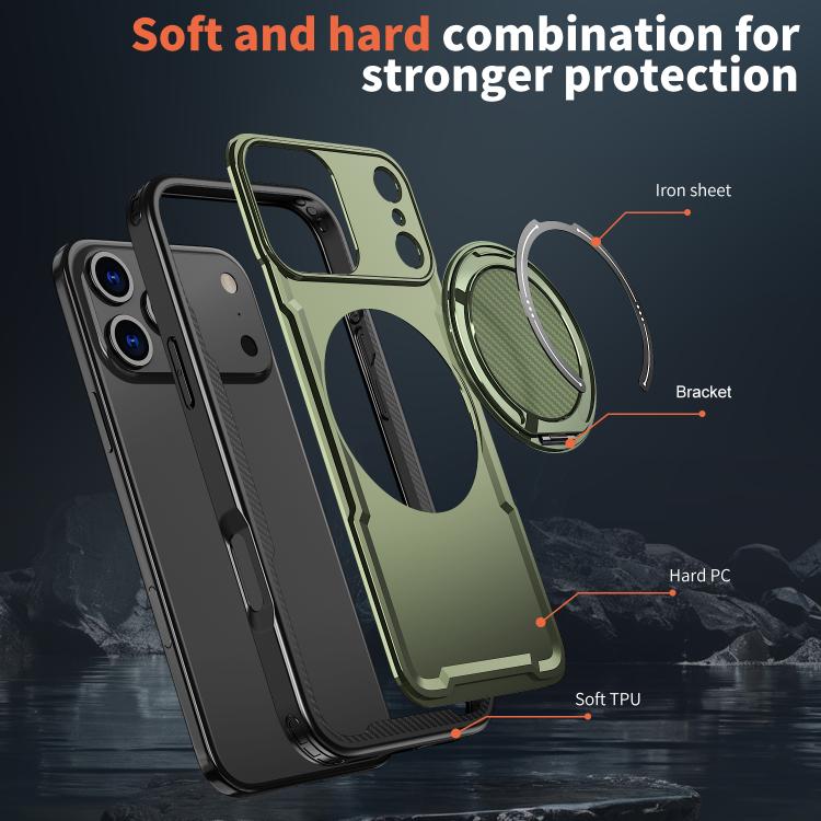 For iPhone 17 Pro Max kalebol Metal 360 Degree Rotation Holder MagSafe Phone Case(Green) by Kalebol