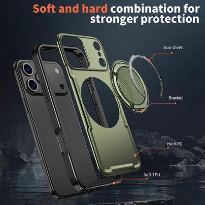 For iPhone 17 Pro Max kalebol Metal 360 Degree Rotation Holder MagSafe Phone Case(Green) by Kalebol