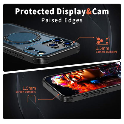 For iPhone 17 Pro kalebol Metal 360 Degree Rotation Holder MagSafe Phone Case(Navy Blue) by Kalebol