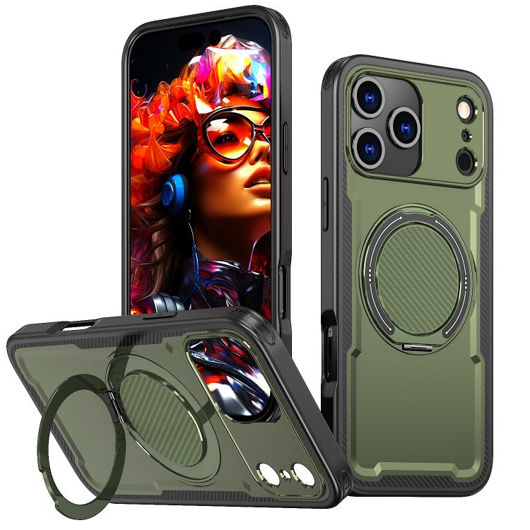 For iPhone 17 Pro kalebol Metal 360 Degree Rotation Holder MagSafe Phone Case(Green) by Kalebol