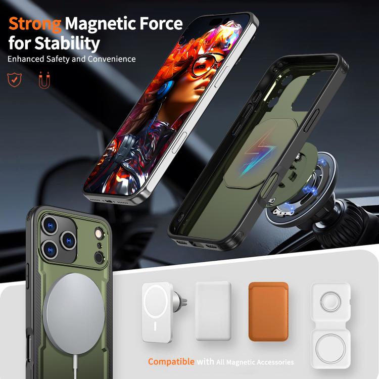 For iPhone 17 Pro kalebol Metal 360 Degree Rotation Holder MagSafe Phone Case(Green) by Kalebol