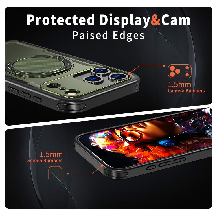 For iPhone 17 Pro kalebol Metal 360 Degree Rotation Holder MagSafe Phone Case(Green) by Kalebol