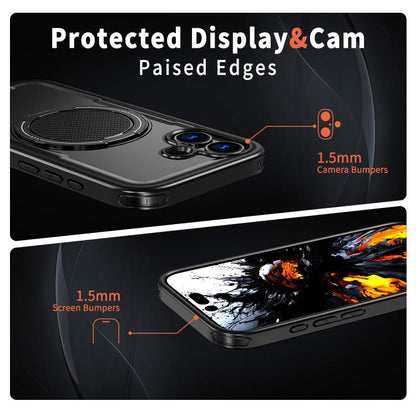 For iPhone 17 kalebol Metal 360 Degree Rotation Holder MagSafe Phone Case(Black) by Kalebol