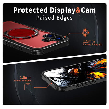 For iPhone 17 kalebol Metal 360 Degree Rotation Holder MagSafe Phone Case(Red) by Kalebol