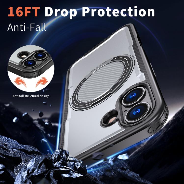 For iPhone 17 kalebol Metal 360 Degree Rotation Holder MagSafe Phone Case(Grey) by Kalebol