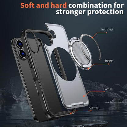 For iPhone 17 kalebol Metal 360 Degree Rotation Holder MagSafe Phone Case(Grey) by Kalebol