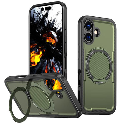 For iPhone 17 kalebol Metal 360 Degree Rotation Holder MagSafe Phone Case(Green) by Kalebol