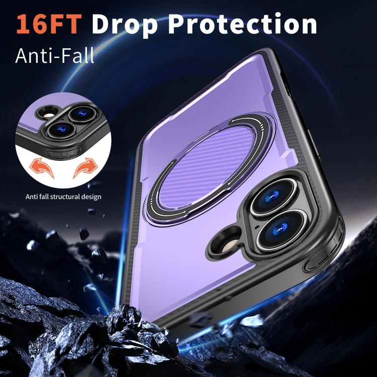 For iPhone 17 kalebol Metal 360 Degree Rotation Holder MagSafe Phone Case(Purple) by Kalebol