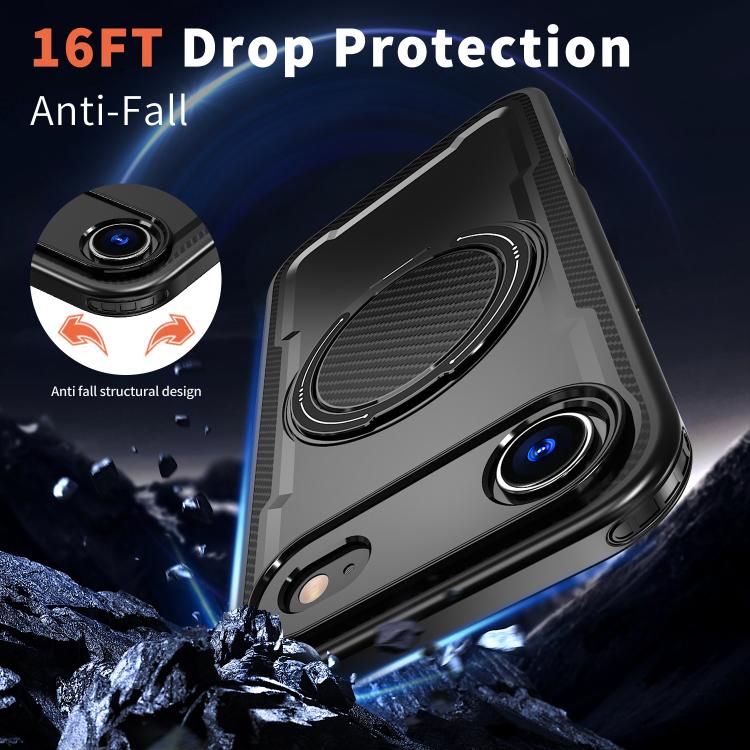 For iPhone Air kalebol Metal 360 Degree Rotation Holder MagSafe Phone Case(Black) by Kalebol