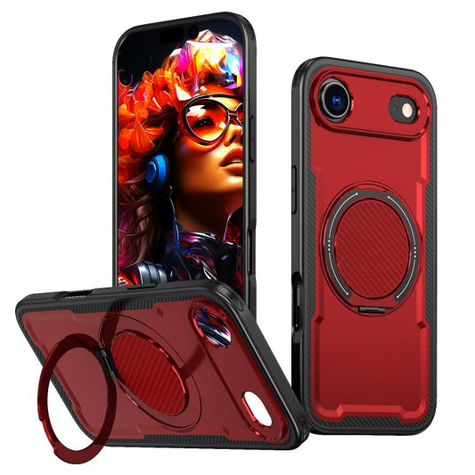 For iPhone Air kalebol Metal 360 Degree Rotation Holder MagSafe Phone Case(Red) by Kalebol