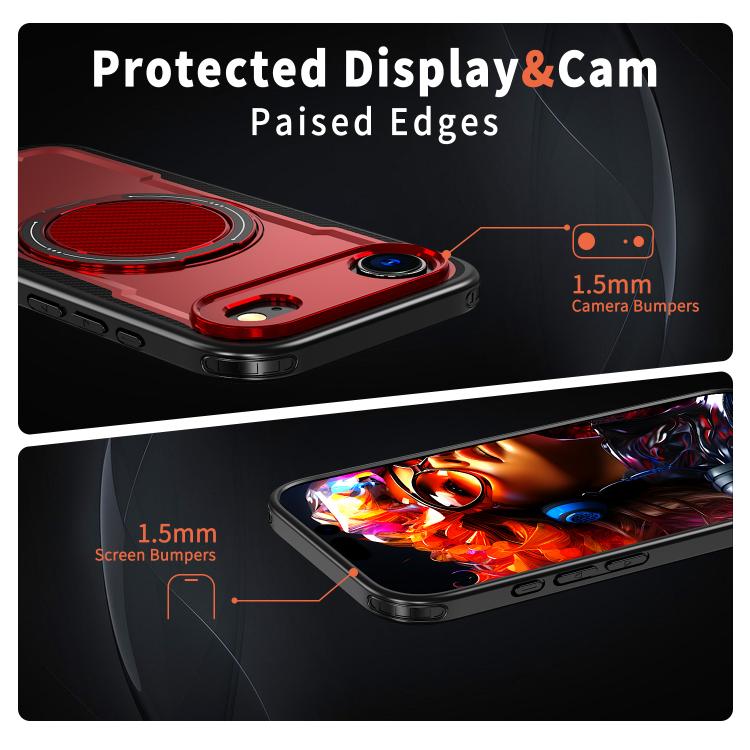 For iPhone Air kalebol Metal 360 Degree Rotation Holder MagSafe Phone Case(Red) by Kalebol