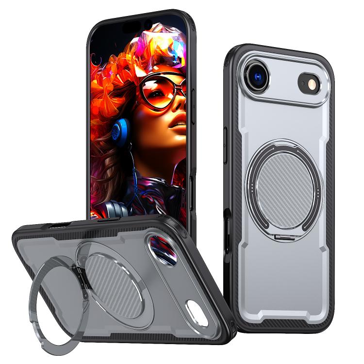 For iPhone Air kalebol Metal 360 Degree Rotation Holder MagSafe Phone Case(Grey) by Kalebol