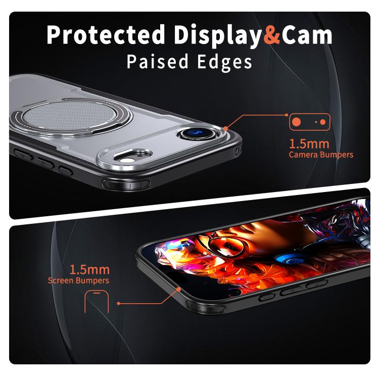 For iPhone Air kalebol Metal 360 Degree Rotation Holder MagSafe Phone Case(Grey) by Kalebol