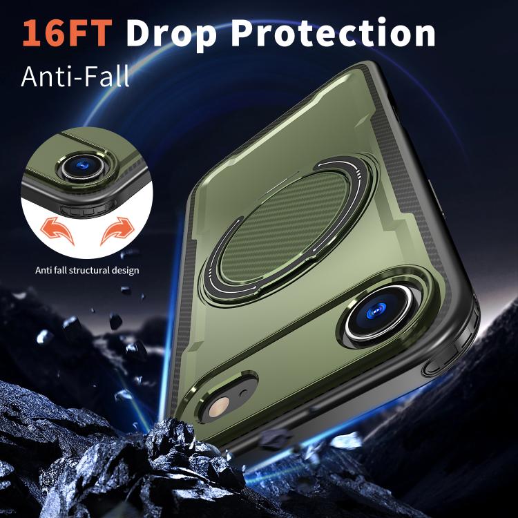 For iPhone Air kalebol Metal 360 Degree Rotation Holder MagSafe Phone Case(Green) by Kalebol