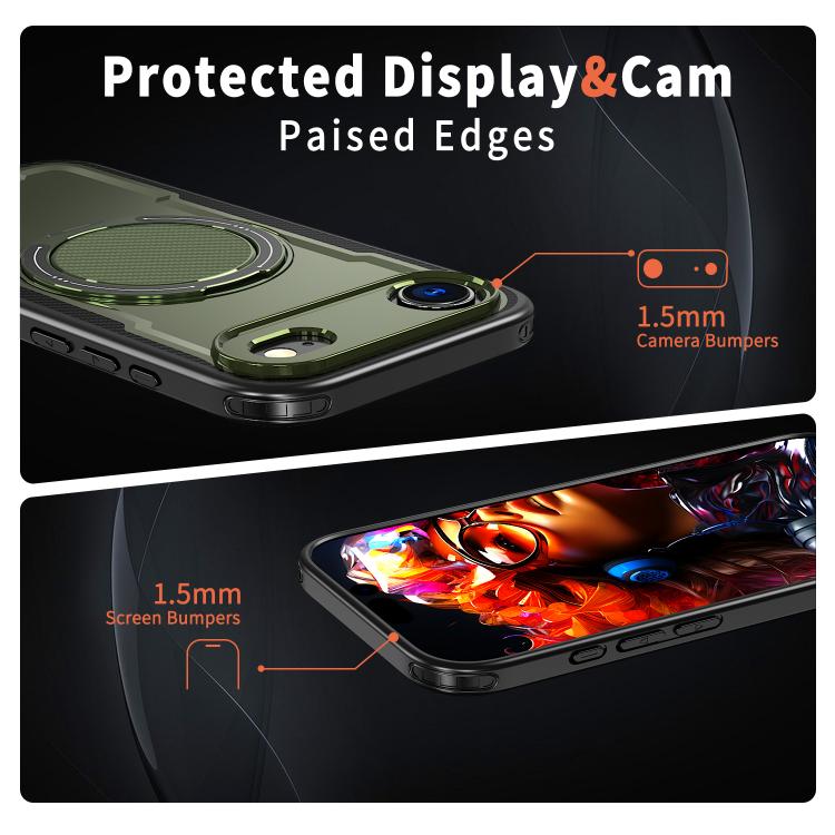 For iPhone Air kalebol Metal 360 Degree Rotation Holder MagSafe Phone Case(Green) by Kalebol