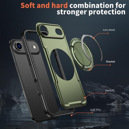 For iPhone Air kalebol Metal 360 Degree Rotation Holder MagSafe Phone Case(Green) by Kalebol