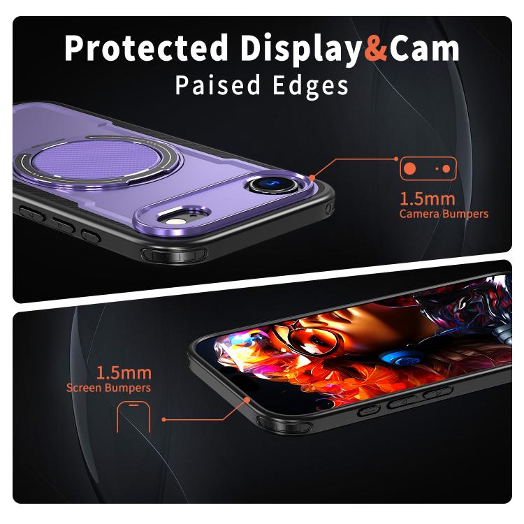 For iPhone Air kalebol Metal 360 Degree Rotation Holder MagSafe Phone Case(Purple) by Kalebol