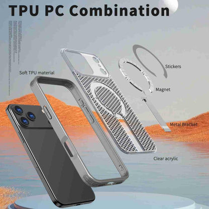 For iPhone 17 Pro Max kalebol Honeycomb Cooling MagSafe Holder Phone Case(Titanium Grey) by Kalebol