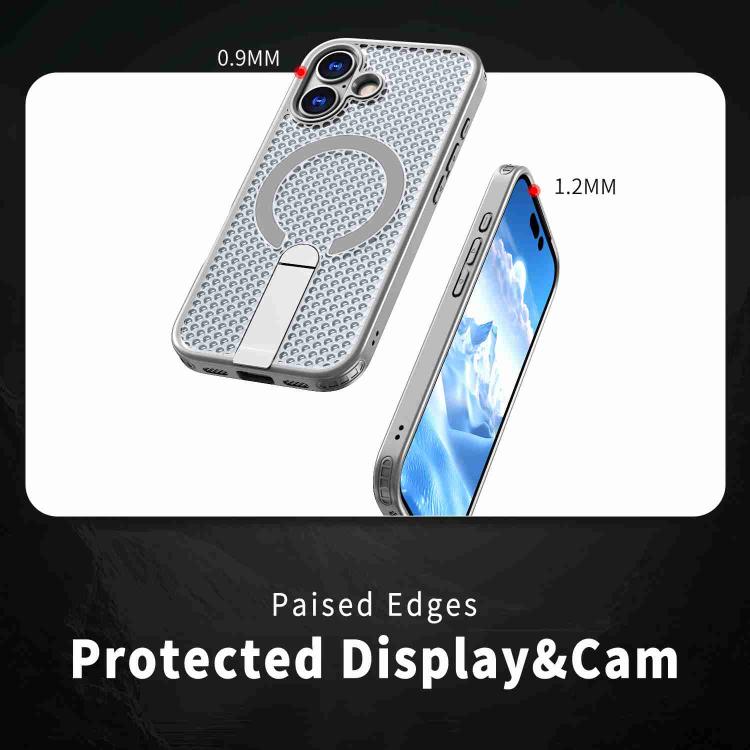For iPhone 17 kalebol Honeycomb Cooling MagSafe Holder Phone Case(Titanium Grey) by Kalebol