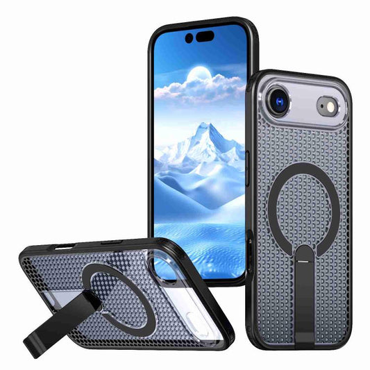 For iPhone Air kalebol Honeycomb Cooling MagSafe Holder Phone Case(Black) by Kalebol