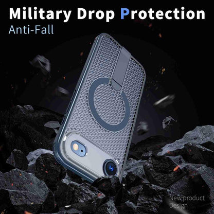 For iPhone Air kalebol Honeycomb Cooling MagSafe Holder Phone Case(Blue) by Kalebol