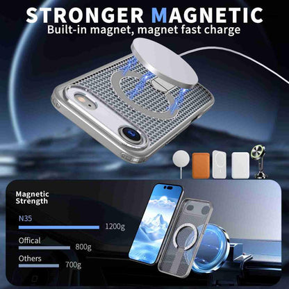For iPhone Air kalebol Honeycomb Cooling MagSafe Holder Phone Case(Titanium Grey) by Kalebol