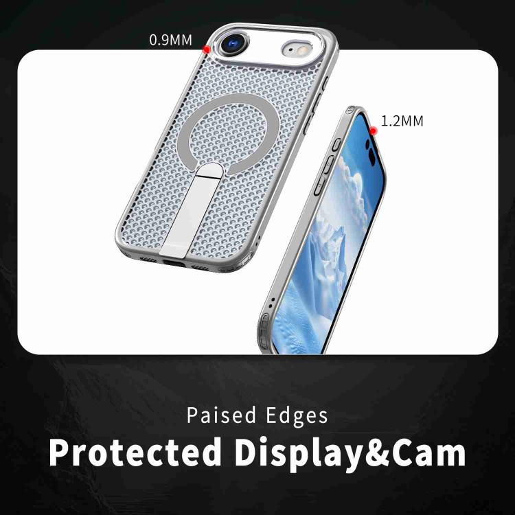 For iPhone Air kalebol Honeycomb Cooling MagSafe Holder Phone Case(Titanium Grey) by Kalebol