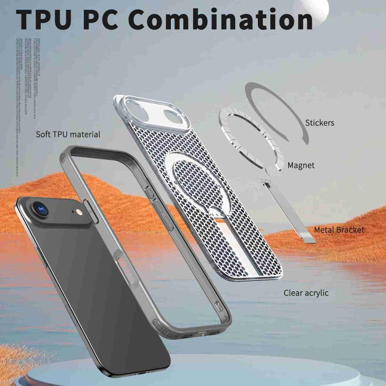 For iPhone Air kalebol Honeycomb Cooling MagSafe Holder Phone Case(Titanium Grey) by Kalebol