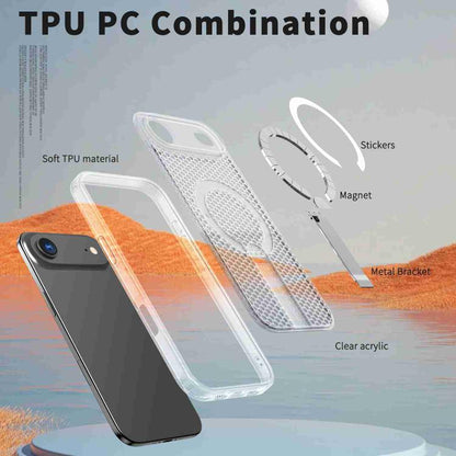 For iPhone Air kalebol Honeycomb Cooling MagSafe Holder Phone Case(Frosted Transparent) by Kalebol