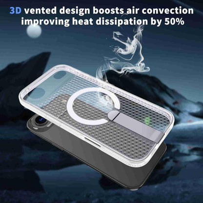 For iPhone Air kalebol Honeycomb Cooling MagSafe Holder Phone Case(Frosted Transparent) by Kalebol