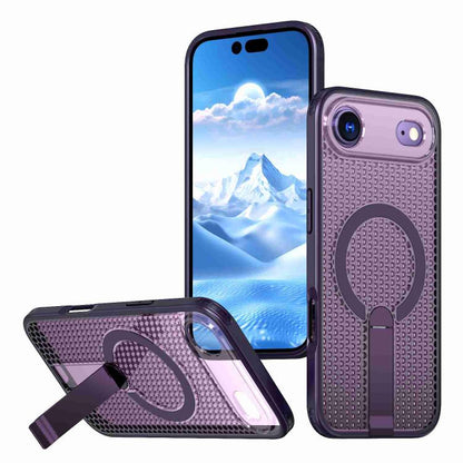 For iPhone Air kalebol Honeycomb Cooling MagSafe Holder Phone Case(Purple) by Kalebol