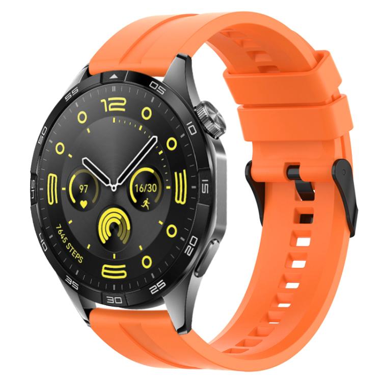 20mm For Amazfit Active 2 / GTS4 Mini xDfind Silicone Black Buckle Watch Band(Orange) by xDfind