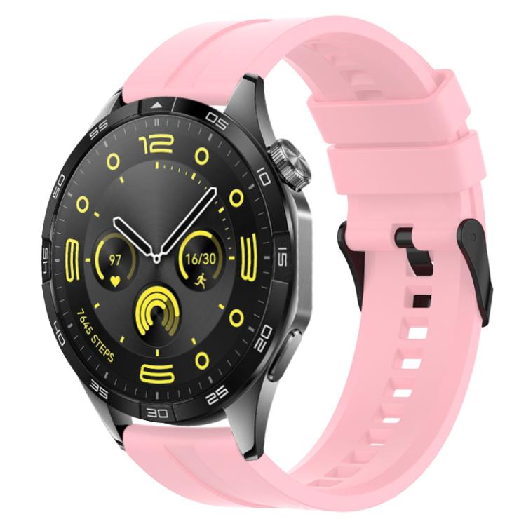 20mm For Amazfit Active 2 / GTS4 Mini xDfind Silicone Black Buckle Watch Band(Pink) by xDfind