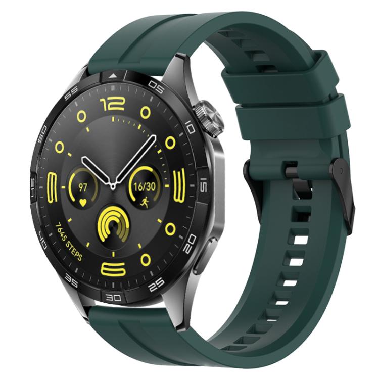 20mm For Amazfit Active 2 / GTS4 Mini xDfind Silicone Black Buckle Watch Band(Dark Green) by xDfind